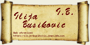 Ilija Bušiković vizit kartica